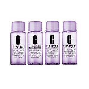 Bundle of 4 - CLINIQUE Take The Day Off Makeup Remover For Lids Lashes Lips